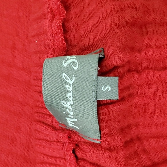 Michael Stars Red Double Gauze Off Shoulder Top, Size Small - Picture 5 of 6